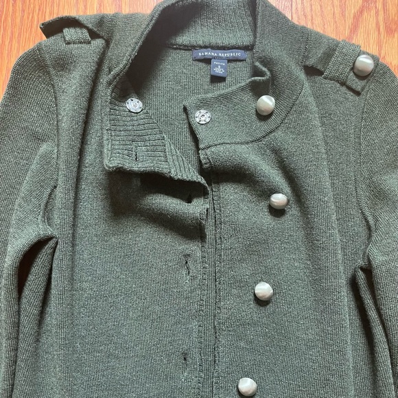 Banana Republic Olive Green Cardigan Womens Petite Small - Picture 8 of 8